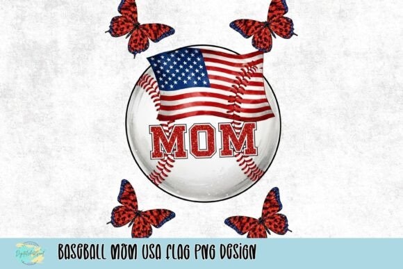 Celebrate the MVP: Designing with the Baseball Mom USA Flag PNG