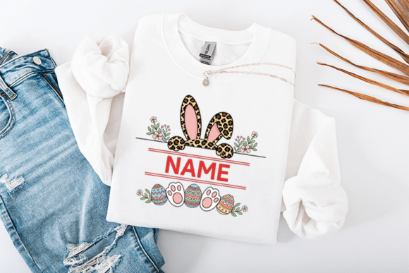 Charming Bunny Design: Custom Names & Easter Flair