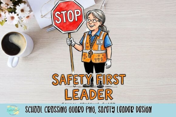 Charming Safety Graphics: The School Crossing Guard PNG