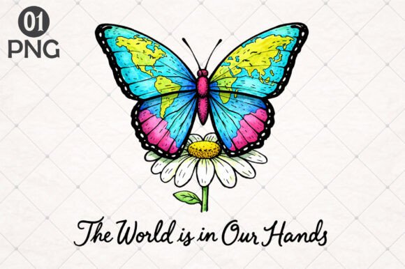 Global Impact: The World in Our Hands T-Shirt Design Png