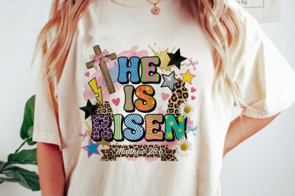 He is Risen: Vibrant Easter Design Png for Creative Projects