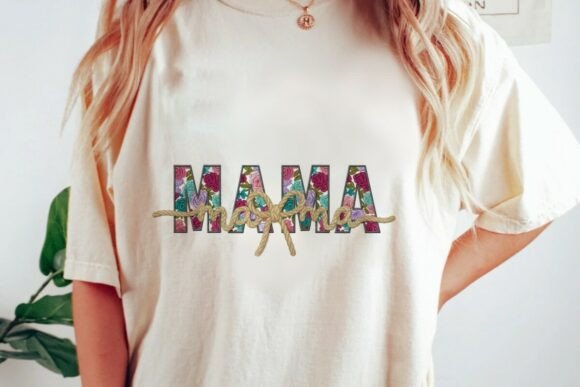 Mama Floral Rope Design with Bow Png: Your Go-To Design Asset