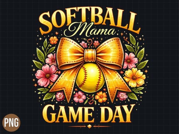 Softball Mama Game Day Bow Design PNG: Your Ultimate Creative Asset